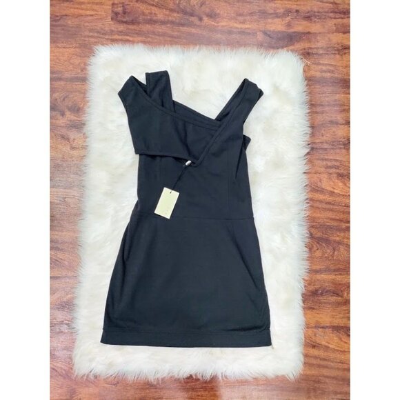 NWT IRO Womens Asymmetrical Strappy Bodycon Jersey Dress Black Size 0/XS - Picture 3 of 12